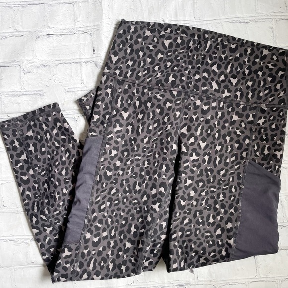 Fabletics Pants - Fabletics Power Hold Grey Cheetah Print Leggings